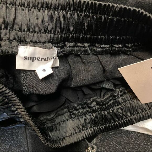 NWT Superdown Rita Cargo Pants Black satin track jogger pull on Revolve S - Picture 9 of 9
